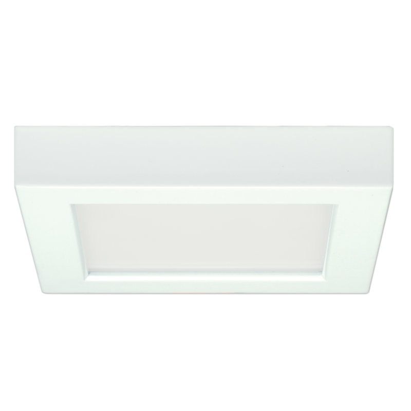 Plafonnier encastré 1 lumière DEL Longworth, Blanc, Carré H 1 po x l 5 po x P 5 po