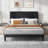 Brithny Linen Upholstered Platform Bed with Height Adjustable Headboard-504741635-504741639