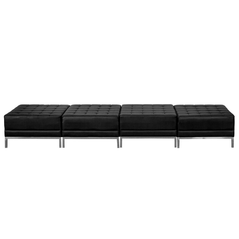 Hercules Imagination Series LeatherSoft Backless Four Seat Bench w/Integrated Stainless Steel Legs