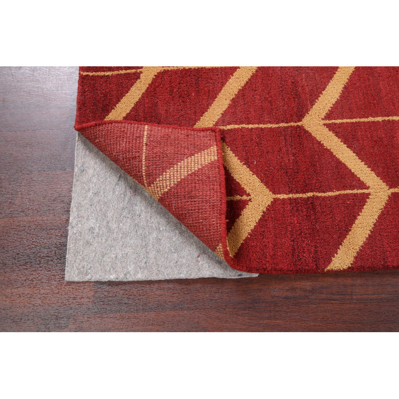 Tapis oriental à chevrons style marocain noué à la main 5 x 8
