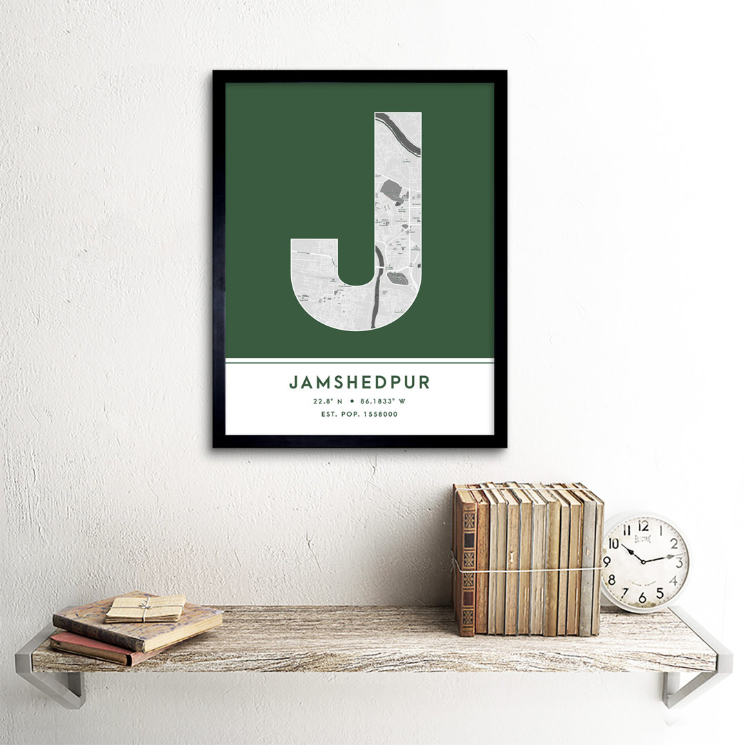 Jamshedpur India City Map - Single Picture Frame Typography
