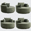 Canapé-lit simple moelleux en velours côtelé de 50 po L, sans assemblage requis Fauteuil-lit moelleux moderne avec coussin de dossier pour le salon, la chambre à coucher et le salon-858743715-859750775