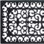 Tapis de porte d'extérieur en caoutchouc noir à motifs en volutes, 43 x 104 cm