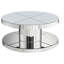 Table basse et miroir de luxe à deux niveaux avec miroir rond et verre cannelé - table d'appoint moderne de 31,5 po de diamètre pour le salon, conception luxueuse légère, structure cylindrique robuste
