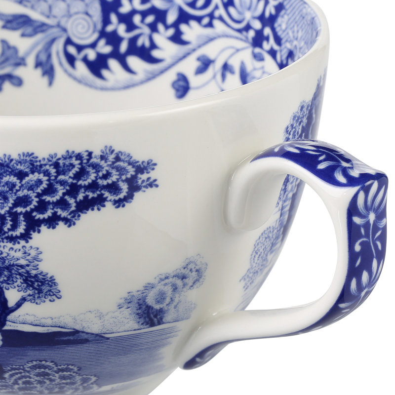 Blue Italian Jumbo Cup & Saucer Boxed Set