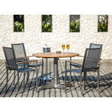 Avanti Outdoor 3 - Piece Teak Stainless Steel Bistro Set