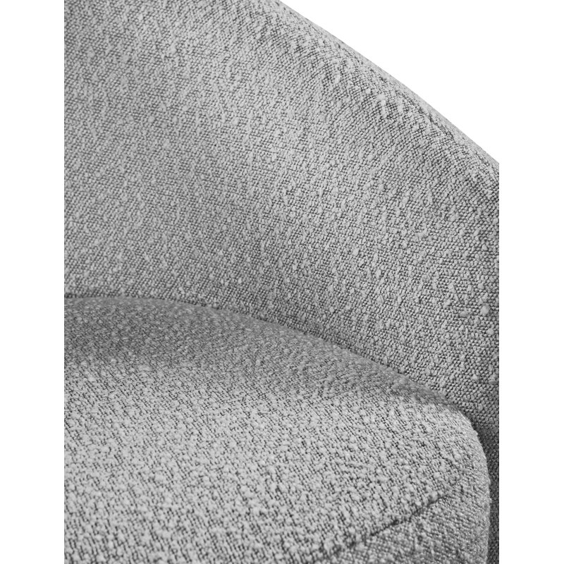 Acadia Upholstered Barrel Chair, Grey Boucle Fabric