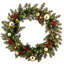 The Holiday Aisle® 24 in. Glittery Gold Dunhill Fir Wreath with Battery Operated LED Lights