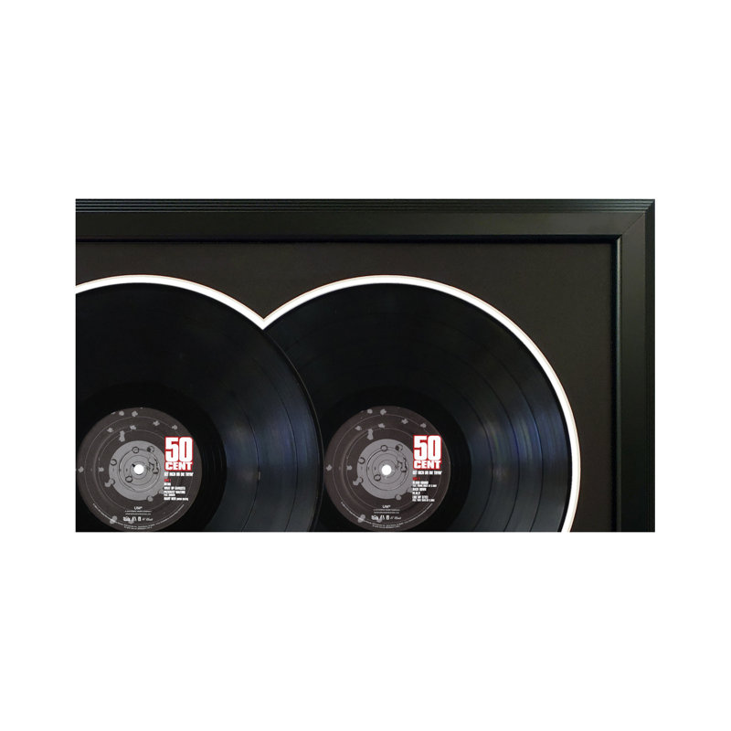 50 Cent "Get Rich or Die Tryin" Framed Double Vinyl Record Wall Art, LP Album Cover Display, Music Memorabilia Decor, Unique Gift for Vinyl Lovers