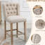 Chaises de comptoir de 26,75 po, beige, mousse luxueuse, support en bois de 2 tabourets de hauteur, beige - rembourrées pour la détente