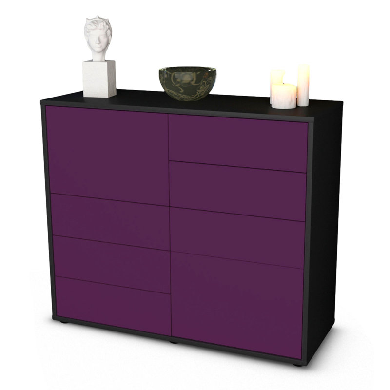 Reaon 92cm Sideboard, Anthracite/Purple