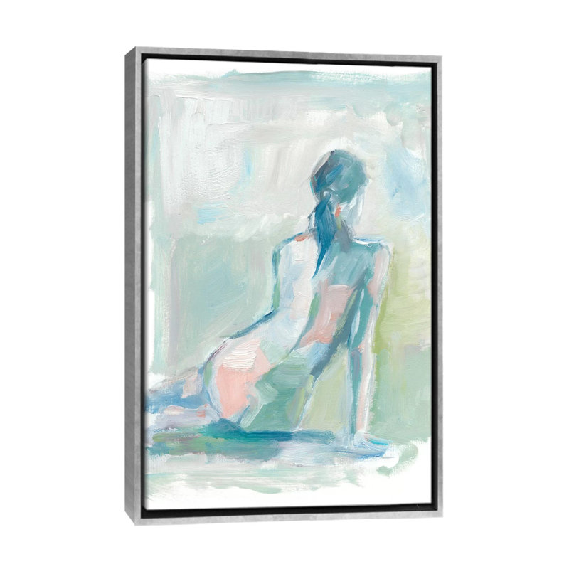 Modern figure Study II par Ethan Harper - reproduction d'art, Toile avec cadre argenté, H 40 po x l 26 po x P 1,5 po