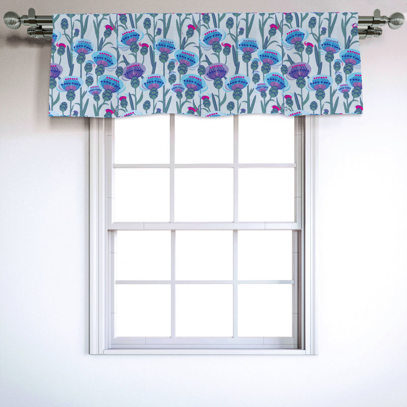Sateen Floral Ruffled Window Valance