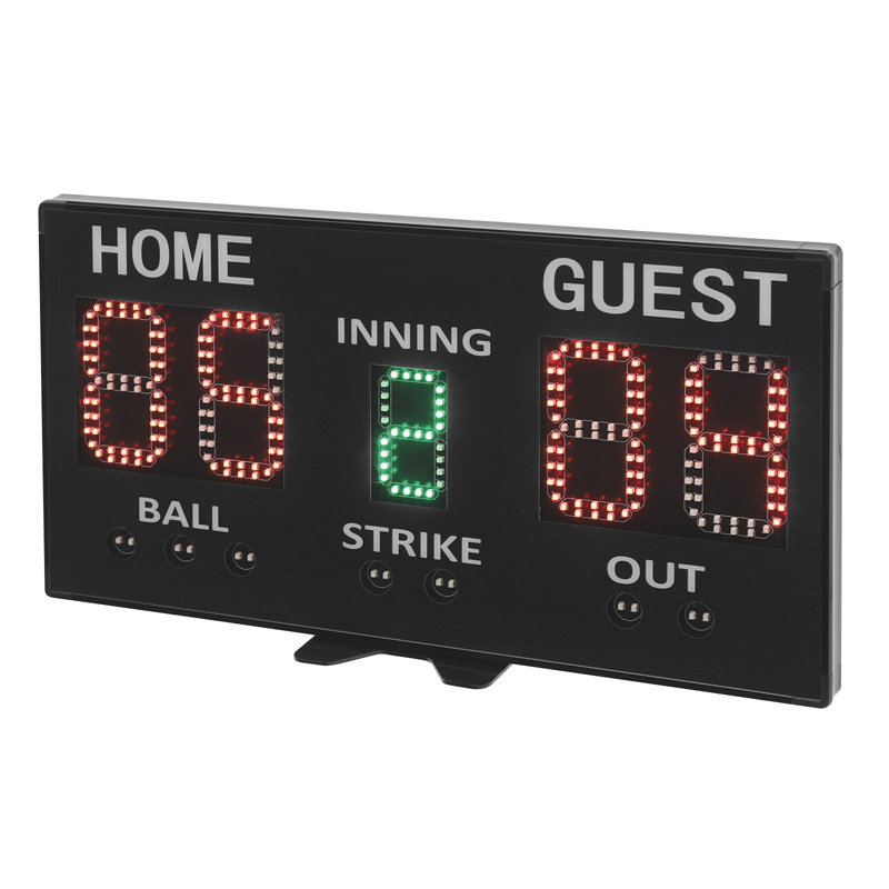 Wall Mounted/Tabletop High-Light Electronic Digital Baseball Five-Digit Scoreboard With Remote Control, Black