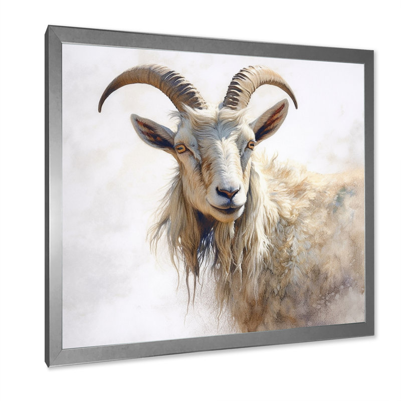 «Graceful Goat Grazers III», reproduction sur toile, H 30 po x l 30 po x P 1 po, Cadre simple argenté