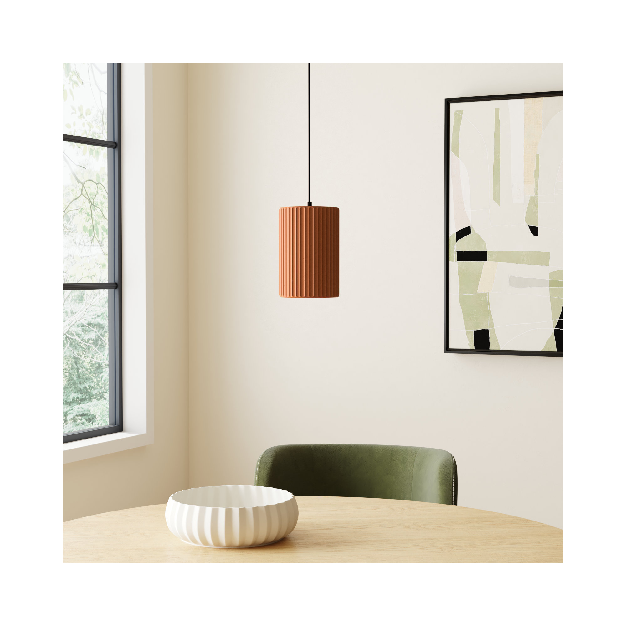Calcott 1 - Light Cylinder Pendant, Terra Cotta, Terra Cotta