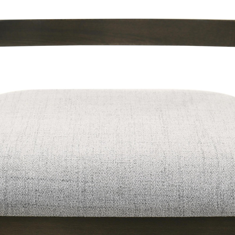Chaise de salle à manger rembourrée 2 pièces, Siège gris clair / structure brune