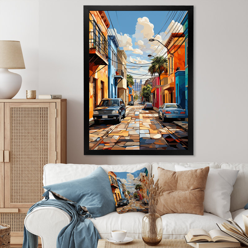 City Charleston Popart I sur toile, H 32 po x l 16 po x P 1 po, Cadre photo noir