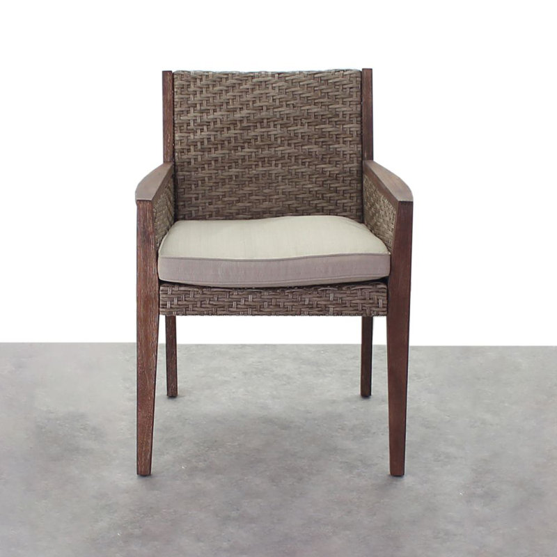 Chaise de patio avec coussin en eucalyptus