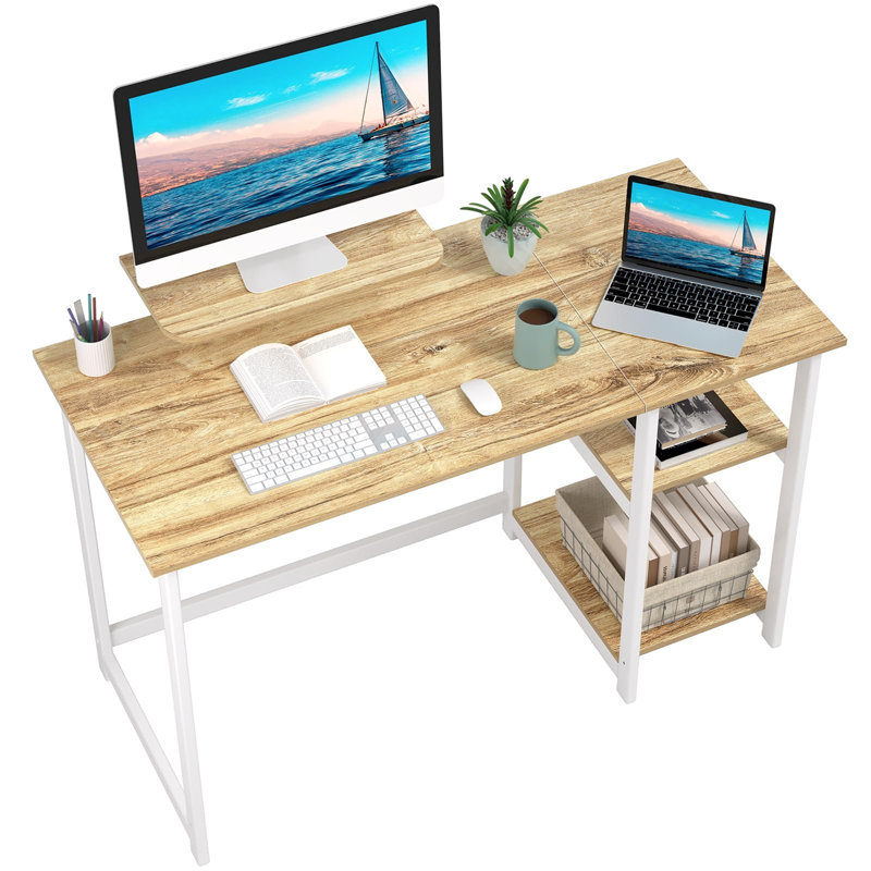 Antinarelli Metal Base Computer Table, Beige