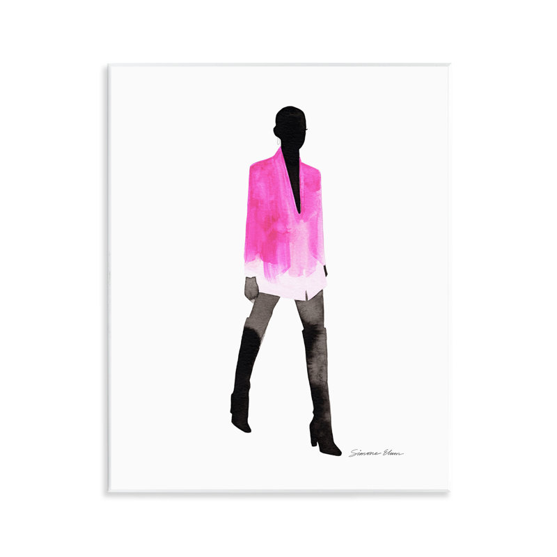 Plaque murale fille en rose, design par Simone Elum