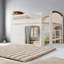 Lit mezzanine double compact avec rangement en bois, style Led moderne, salle familiale