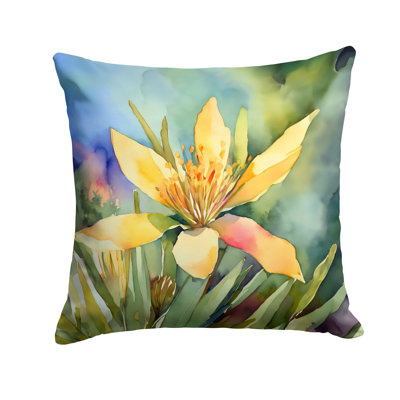 New Mexico Yucca Flower in Watercolor Throw Pillow