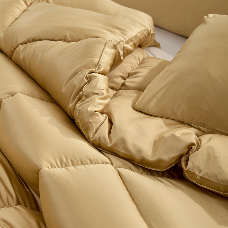 Snorze Cloud Comforter - Coma Inducer Ultra Cozy Oversized Comforter, Queen Comforter + 2 Standard Shams, Gold