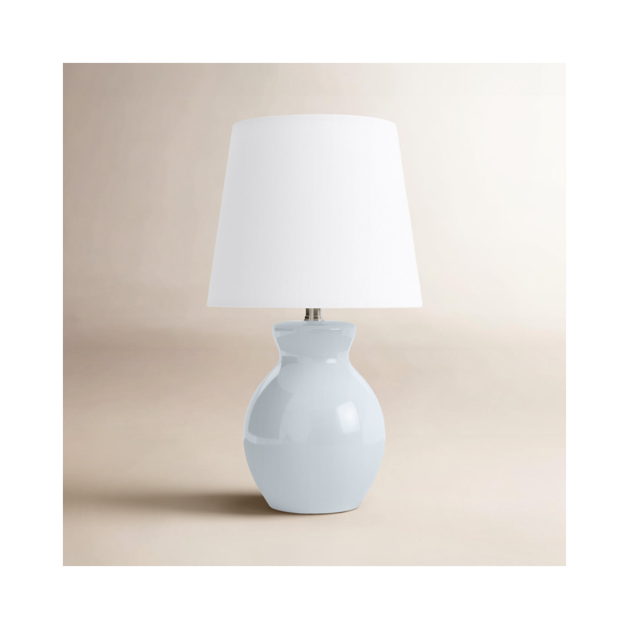 Drum Shade Lamp, Blue, 15'' H X 8'' W X 8'' D