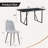 5-Piece Dining Table Set, Minimalist Rectangular Dining Table, 4 Dining Chairs With Metal Leg