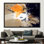 Art moderne sur toile brun minimaliste moderne avec femme - idéal pour une décoration murale de bureau