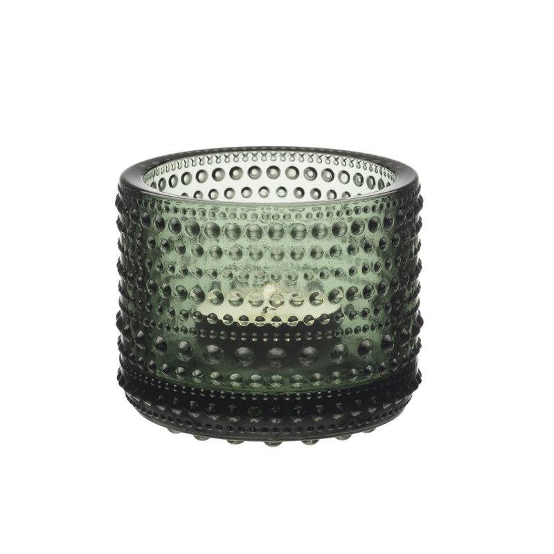 Kastehelmi Glass Tabletop Tealight Holder, Green