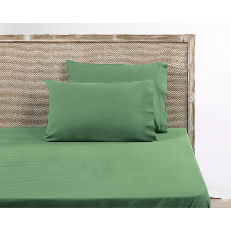 Taie d'oreiller 100% coton Cvja, Vert