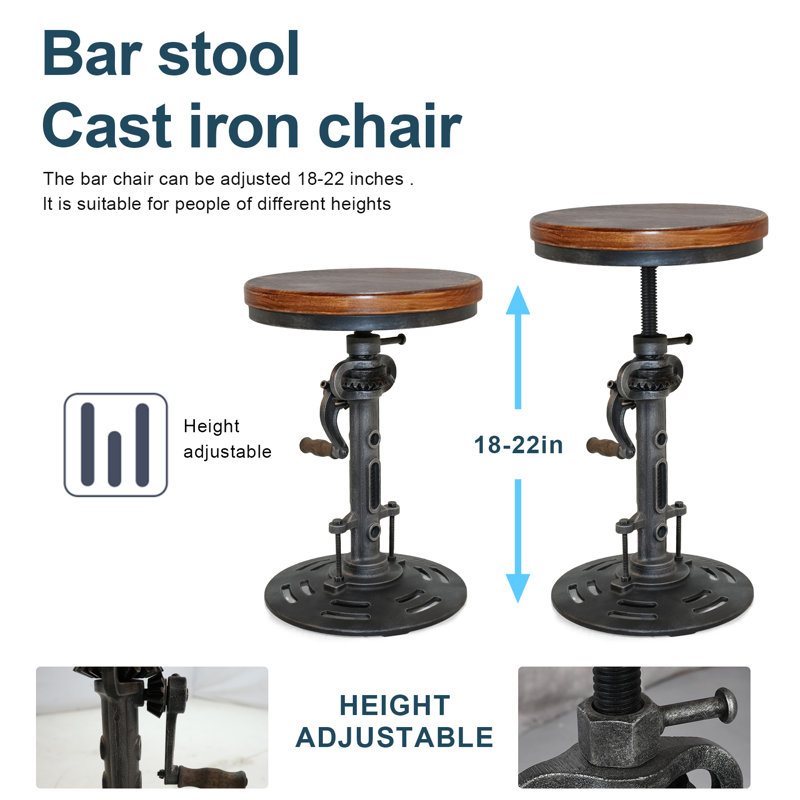 Ensemble de 4 tabourets de manivelle à bricolage American Antique Industrial