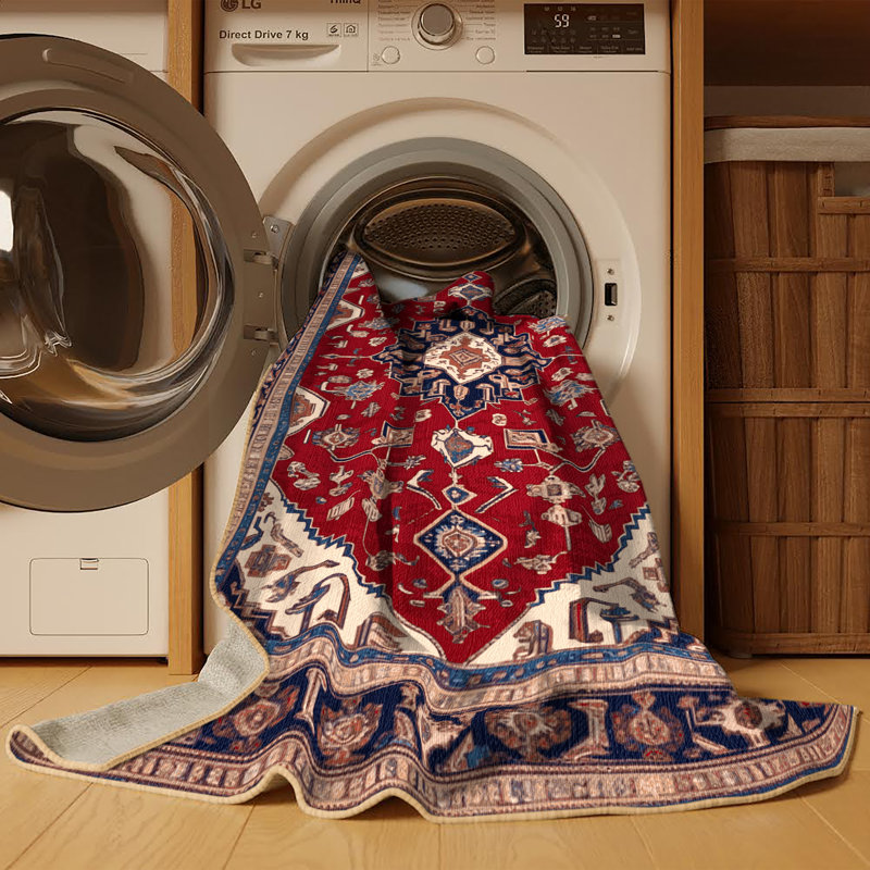Tapis brun lavable à la machine, Carré 3 pi
