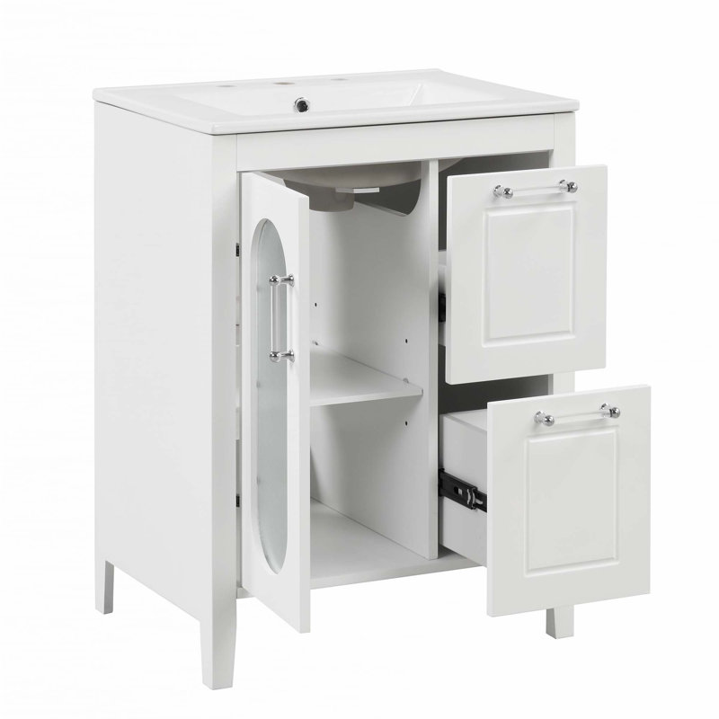 Meuble-lavabo 24 po avec lavabo, Blanc