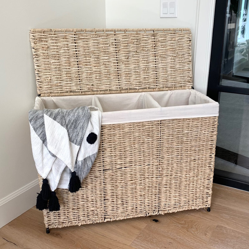 Wicker Laundry Sorter, Natural