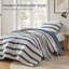 2 édredons rayés bleu / simple TG, offrant tout le confort et un style côtier contemporain avec rayures, texture douce, rembourrage pour un sommeil douillet