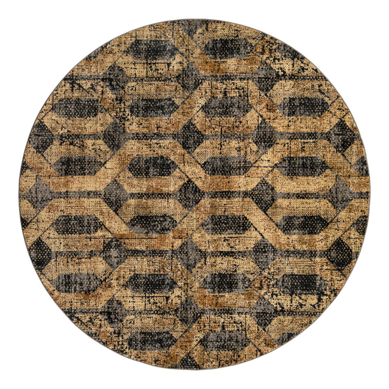 Geometric Indoor Rug, Round 7'10"