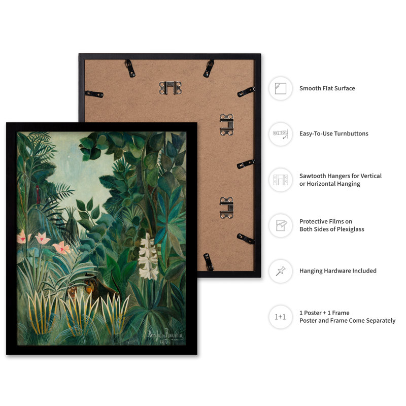 Henri Rousseau - Jungle équatoriale No2, Black Framed, Poster, 24"H x 32"W