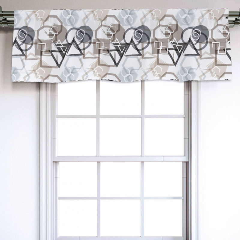 Sateen Abstract Ruffled Window Valance