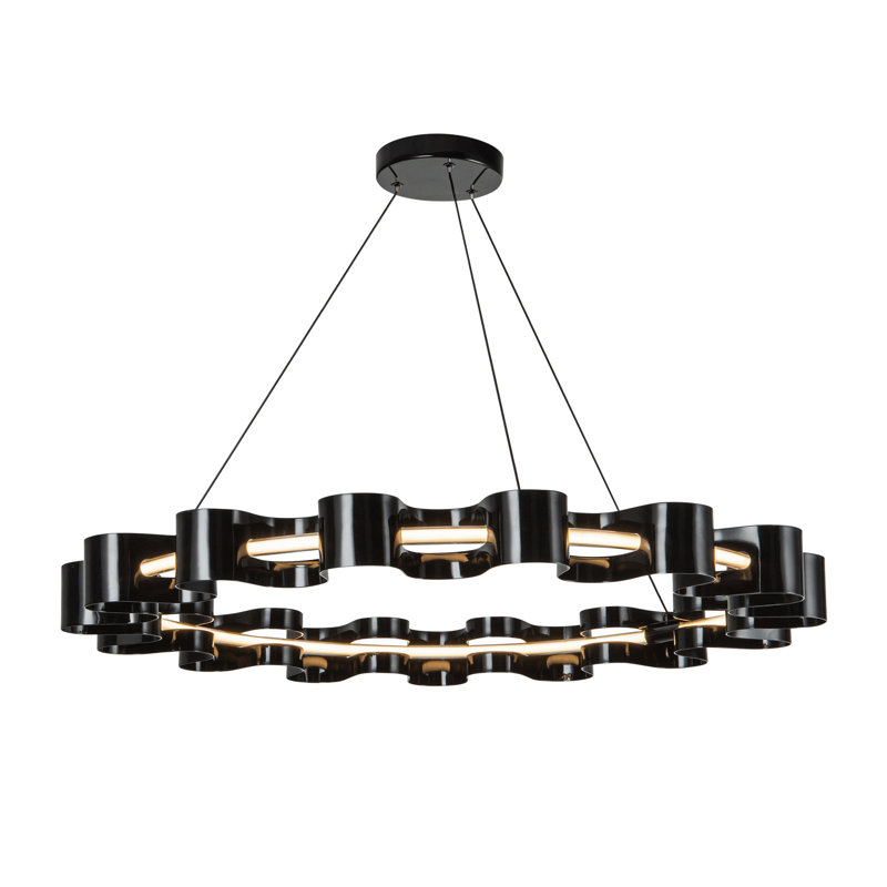 Nami Dimmable LED Chandelier, Glossy Black
