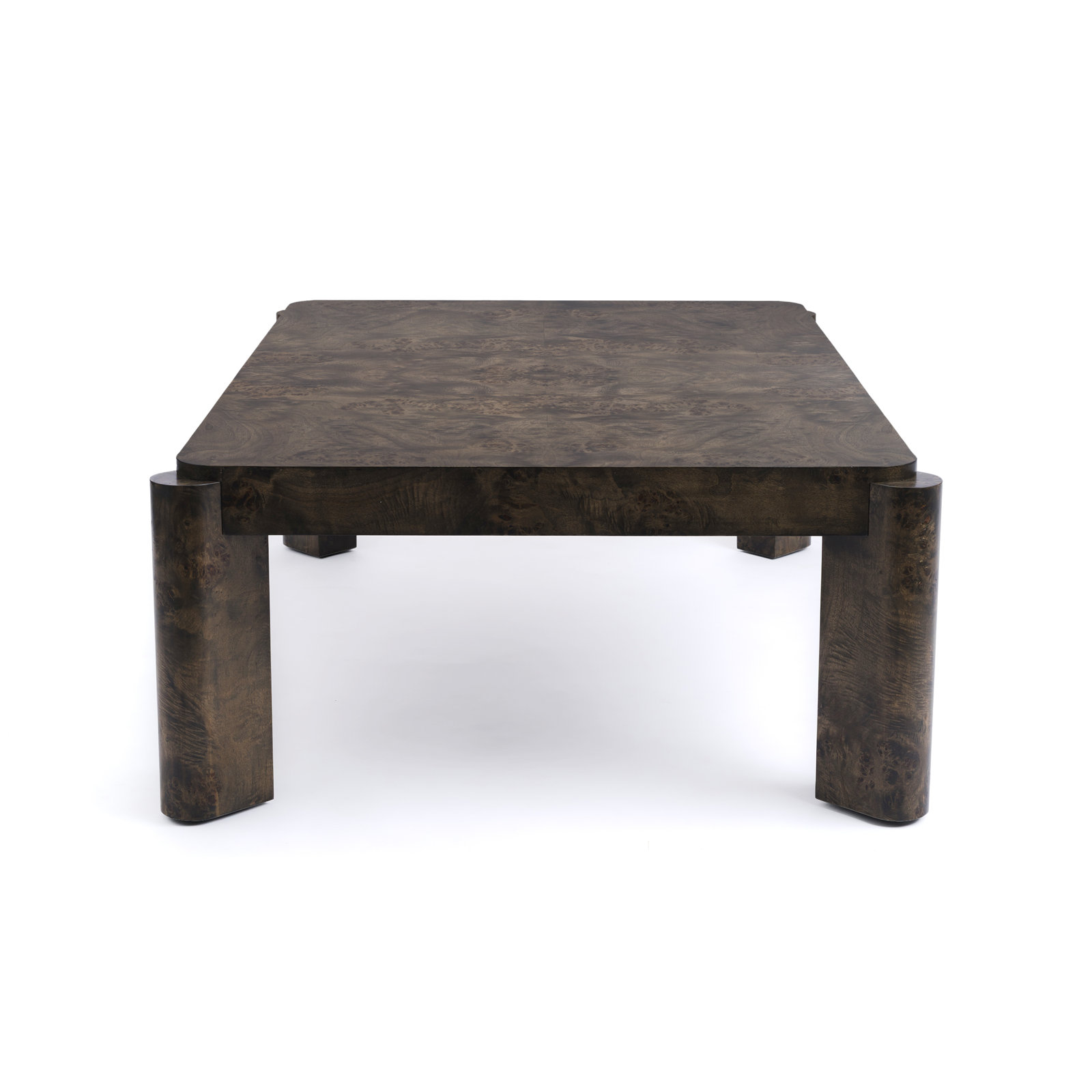 Jakus 47" Burl Wood Coffee Table, Dark Burl