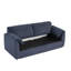 Canapé futon moderne de 79,13 pouces, lit en velours côtelé bleu, structure en métal, 2, support de 450 lb, canapé en éponge haute pour le salon, éponge, facile à assembler