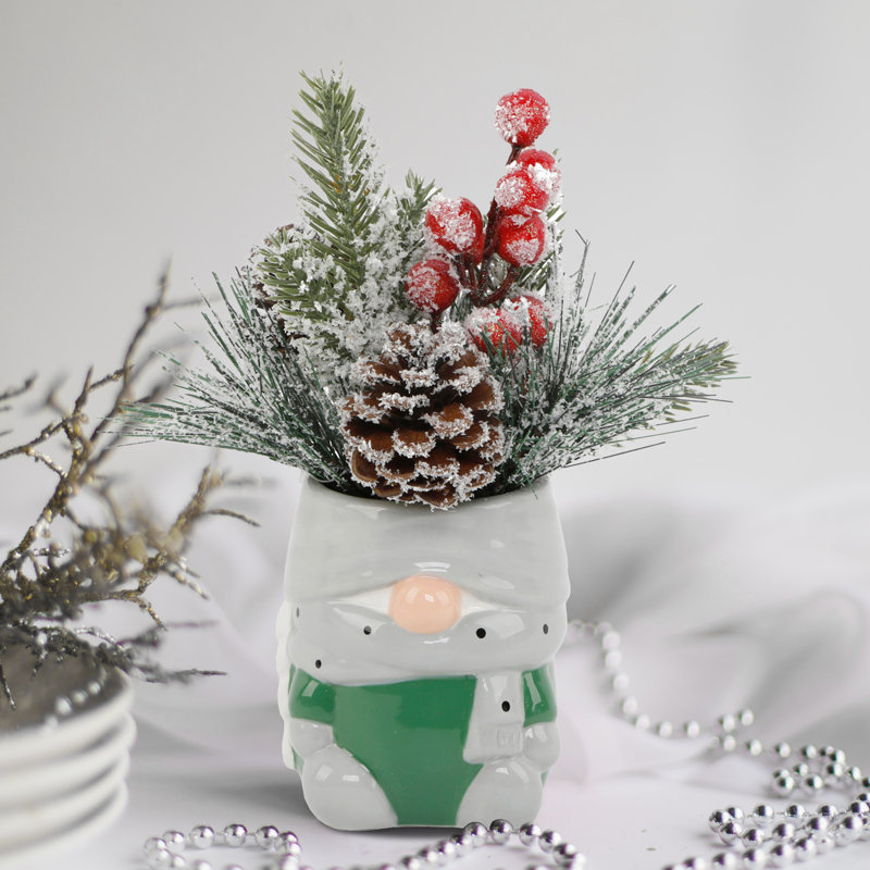 Arbre de Noël blanc / rouge floqué / givré