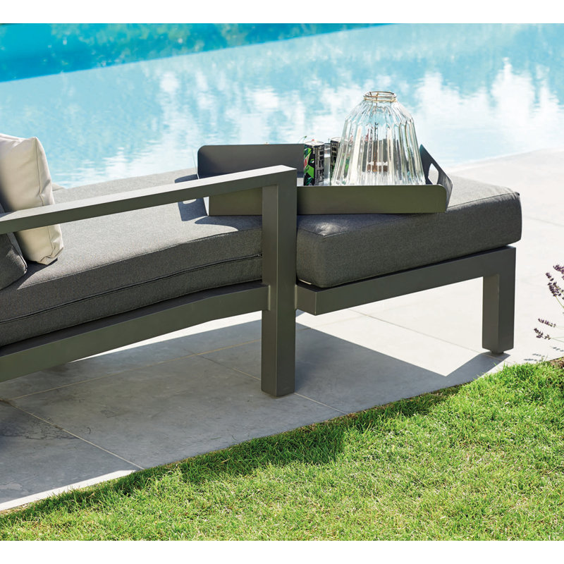 132cm Wide Metal Patio Sectional with Cushions