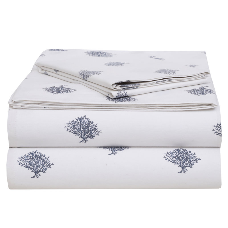 Ensemble de draps 100% coton 200 fils 200 fils, Double, Bleu