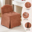 Chaise de coiffeuse pivotante à jupe en chenille avec roulettes-1454009669