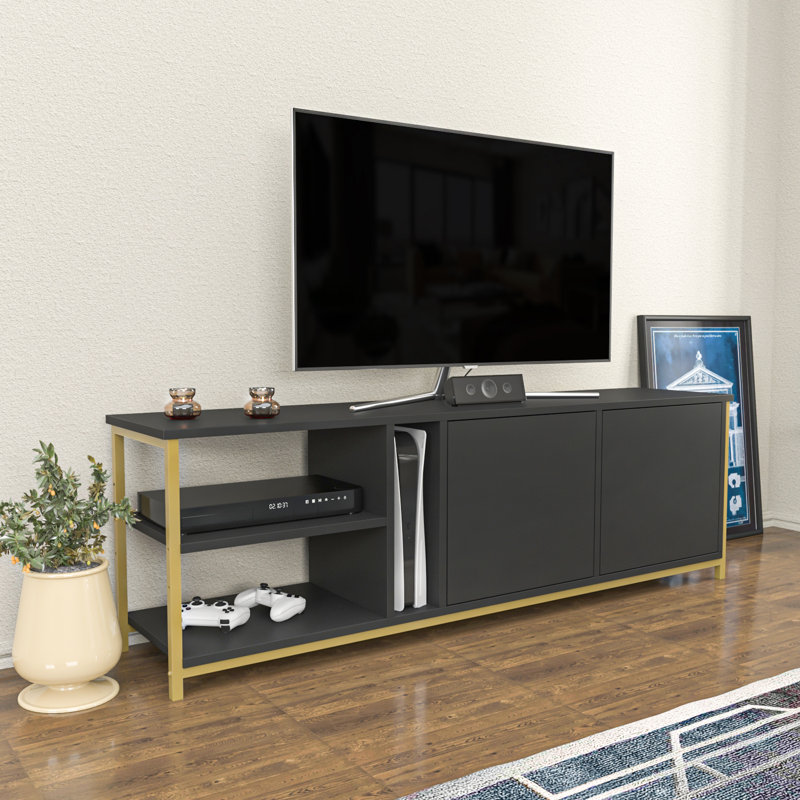 Angelah TV Stand for TVs up to 70", Gold/Black