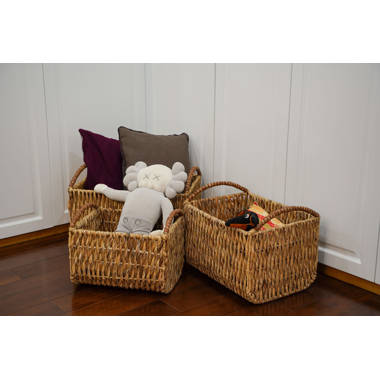 Tablecraft HM1175A Ridal Collection Handwoven Polycord Basket Round, Assorted Pack Includes: 1 Each BL, GN, R, Y, x